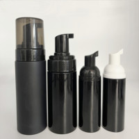 Bouteille à pompe en mousse plastique 30ml 50ml 100ml 120ml 150ml PET noir blanc clair nettoyant pour le visage mousse savon liquide bouteille noire