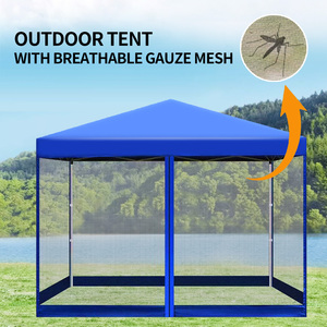 Gazebo <span class=keywords><strong>3x3</strong></span> pliable, tente de plage facile à monter, <span class=keywords><strong>moustiquaire</strong></span> en polyester, intérieur/extérieur, simple couche, imperméable - Product Image 3