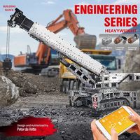 Kit de construction de grues 17002, ensemble de blocs de construction MOC, modèle réduit à l'échelle 1:24 avec moteur et télécommande