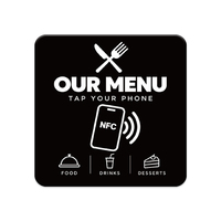Autocollant de menu NFC intelligent pour table de restaurant, carte de menu en PVC pour entreprise