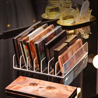 Organisateur de fards à paupières en plastique transparent à 7 compartiments, plateau de rangement pour maquillage, organiseur de documents et de billets pour tiroir de bureau