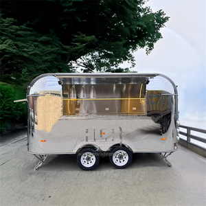 รถบรรทุกไอศกรีมสแตนเลสสำหรับร้านอาหารได้รับการรับรองจาก CE ของแท้รถเข็นอาหารมีอุปกรณ์ครบครันออกแบบได้ตามต้องการ - Product Image 1