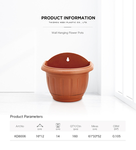 Pot de fleurs en plastique demi-rond à fixer au mur <span class=keywords><strong>pour</strong></span> plantes d'intérieur et d'extérieur - Product Image 2