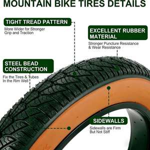 Pneus de vélo de 20 pouces, toutes séries, 20x4.0, 24x4.0, 26x4.0, BMX, VTT, Fat Bike, <span class=keywords><strong>pneu</strong></span> en caoutchouc, <span class=keywords><strong>pneu</strong></span> de vélo - Product Image 1