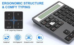 Clavier numérique portable fin et compact à 34 touches pour la comptabilité financière, Bluetooth, clavier numérique sans fil 2,4 G avec calculatrice intégrée - Product Image 3