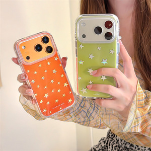 เคสโทรศัพท์สองชั้นลายดาวฟอยล์สีทองรูปเด็กสาวสุดเจ๋งสไตล์เกาหลีสำหรับ iPhone 17 PRO MAX 16 15 14 - Product Image 1