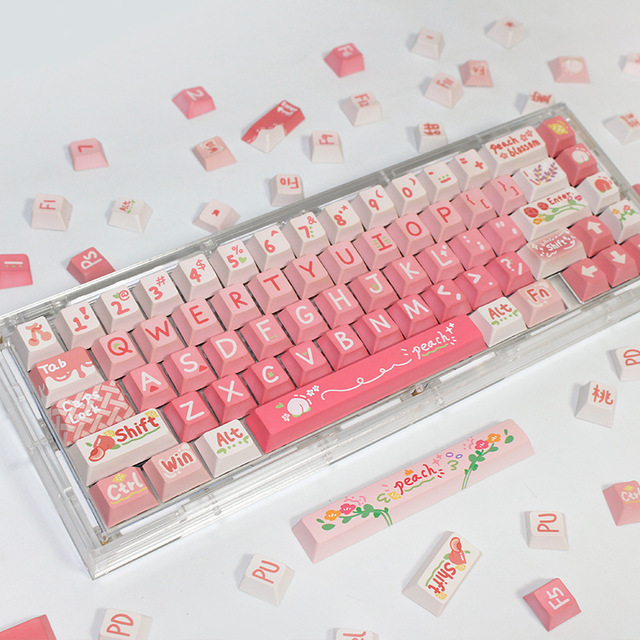 PBT Original CHERRY Highly Heat Sublimation Spring Tour EVA Theme Large Full Set of Universal Mechanical Keyboard Keycaps