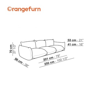 Orangefurn ชุดโซฟา2ที่นั่งสไตล์อิตาเลียนโมเดิร์นสำหรับห้องนั่งเล่นเฟอร์นิเจอร์ - Product Image 3