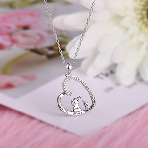 Collar con colgante de corazón de elefante para mujer, cadena de clavícula de moda, regalo de joyería - Product Image 2