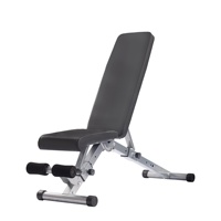 Banc de musculation pliable multifonctionnel réglable pour usage domestique, épaissi et élargi, en tube carré gris