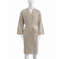 Peignoir de bain absorbant en tissu gaufré pour hôtel et spa, unisexe, avec col kimono, grande taille, longueur intégrale, léger, pour resort