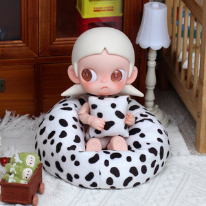 Fauteuil pouf Gaga Girl Doll, siège souple imprimé vache de 20 cm pour poupées de 10 à 20 cm, accessoire de jouet - Product Image 1
