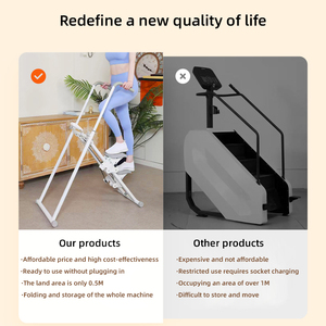 Máquina de Escalada Vertical Multifuncional Plegable para Gimnasio en Casa, con Altura Ajustable de Reposabrazos y Pedales, Simulador de Escaleras - Product Image 4