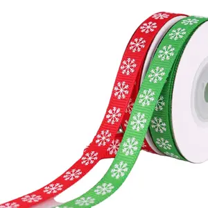 Christmas Printed Ribbon Custom Webbing With Logo Grosgrain Printed Ribbon