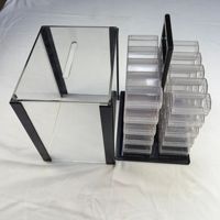 Boîte de rangement en acrylique grande capacité pour 1000 jetons, portable avec poignée supérieure, plateau à jetons amovible, compatible avec les jetons de poker de 40 mm et 43 mm, pour jeux de table de loisirs