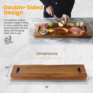 <span class=keywords><strong>Grande</strong></span> <span class=keywords><strong>planche</strong></span> de <span class=keywords><strong>charcuterie</strong></span> avec poignée <span class=keywords><strong>Planche</strong></span> à fromage en bois extra longue pour plateau de viande apéritifs de fête fruits - Product Image 6