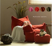 Fauteuil Tatami en velours côtelé, sac d'haricots, chaise longue pour chambre à coucher et salon