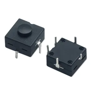 Interruptor de botón de encendido y APAGADO para linterna, linterna eléctrica de plástico con bloqueo, micro botón negro