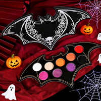 Palette de fards à paupières gothiques en gros, 9 couleurs, mats, irisés, métalliques, pailletés, haute pigmentation, véganes, maquillage Halloween