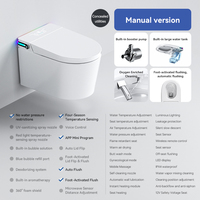 Inodoro Inteligente Alargado de Pared con Sifón en P, Fontanería Oculta, Sin Límite de Presión de Agua, Descarga Automática, Asiento con Calefacción