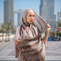 Hijab élégant personnalisé à pois dégradés imprimés en modal de qualité supérieure, antidérapant et fluide, pour femmes musulmanes, foulard islamique