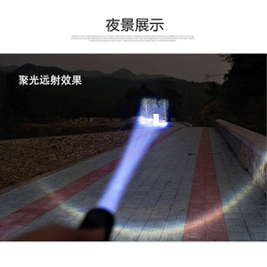 ไฟฉาย LED Fak T6 แบบชาร์จไฟได้ อลูมิเนียมอัลลอยด์ สำหรับตั้งแคมป์กลางแจ้ง พกพาสะดวก ปรับซูมได้ พร้อมช่องชาร์จ USB - Product Image 5