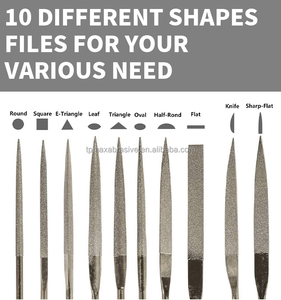 10-Mảnh DIY Kim Cương Kim Tập Tin Thiết Lập Thu Nhỏ Tập Tin Cho Gỗ Thủy Tinh Đá & Đồ Trang Sức Bao Gồm Vòng Phẳng Vuông Tập Tin (160Mm) - Product Image 3