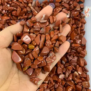 Grosir Batu Kristal Penyembuhan Chakra Feng Shui Bentuk Coklat Kerikil Chip Jasper Merah Dipoles untuk Kerajinan Rakyat