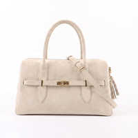 Sac à main en cuir suédé véritable LZ avec logo personnalisé, sac à bandoulière vintage en suédine souple pour femme, grand sac fourre-tout, marque privée
