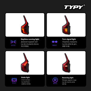 ชุดไฟท้าย TYPY สำหรับ Volvo XC90 ปี 2015-2019 แปลงเป็นไฟ LED สำหรับไฟวิ่งกลางวัน ไฟเบรก และไฟเลี้ยว - Product Image 4