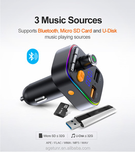 AGETUNR T48Q puerto USB de DVD bajo interruptor elevador de luz Led coche <span class=keywords><strong>MP3</strong></span> jugador cargador transmisor de FM - Product Image 4