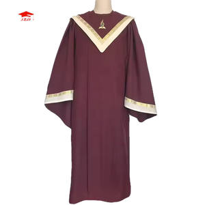 Fábrica China Fabricación Poliéster Iglesia Coro Robe Iglesia Abajo Vestido Iglesia Uniforme o personalizado Coro Robe con estola - Product Image 1