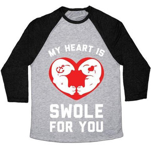 Il mio cuore è gonfio per te, maglietta da baseball unisex in tessuto tri-blend - Product Image 3