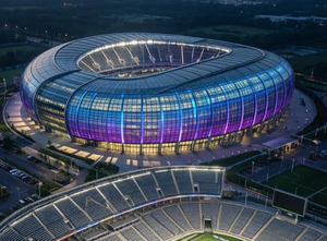 อาคารพาณิชย์โครงสร้างเหล็กสำเร็จรูปสมัยใหม่ สนามกีฬาฟุตบอลขนาดใหญ่ สนามกีฬา - Product Image 5