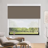 Livraison Gratuite Stores Enrouleurs Horizontaux Intégrés à Motif Uni Double Couche Anti-UV Imperméables Ignifuges Taille Personnalisable