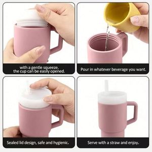 Vaso de Silicona para Bebés con Logotipo Personalizado, en Oferta, Adorable Mini Vaso con 2 Pajitas, de Buena Calidad, para Niños Pequeños - Product Image 4