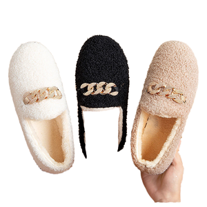 Hot Selling Ladies Winter Home <b>Sliding</b>-proof Fuzzy Stylish Warm Soft Lightweight Comfortable PVC Plush Imitation Fur - Product Image 2