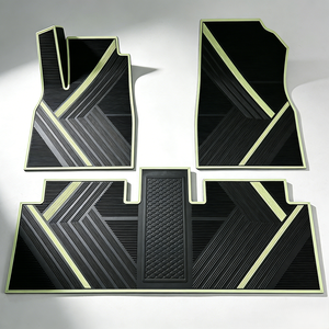 Tapis de sol de voiture complets pour <span class=keywords><strong>Tesla</strong></span> Model 3, en latex écologique inodore, épaisseur 7-9 mm, motif rayé, technique de fabrication par aiguilletage. - Product Image 1