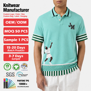 Pull décontracté personnalisé avec lettres brodées, pull d'été pour <span class=keywords><strong>homme</strong></span>, manches courtes, jersey de tennis, jersey tricoté, polo tricoté pour <span class=keywords><strong>homme</strong></span>, <span class=keywords><strong>chemise</strong></span> tricotée - Product Image 5