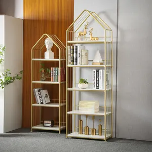 Light Luxury Multi-storey Living Room Bookshelf Children's Storage Shelf Floor Wrought Iron Partition Display Shelf