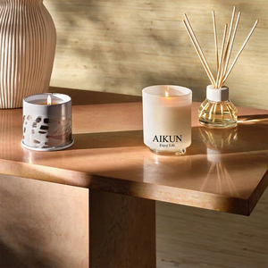 AIKUN Luxury Handmade Smokeless Glass Candle Soy Wax Candle Long Lasting <b>Reed</b> <b>Diffuser</b> Candle Sets <b>for</b> Wedding Decoration - Product Image 1