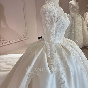 Dw0190 Vestido de Novia de Alta Gama con Escote en V Profundo, Satén, Tul y Encaje, Romántico, Digno y Delicado, Jancemebr - Product Image 2