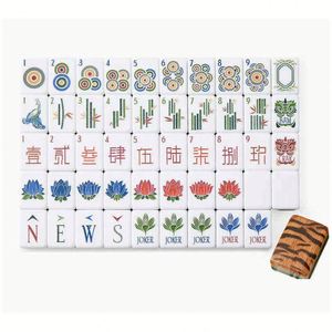 Juego Americano Premium con Diseño de Tigre con 160 Fichas de Mahjong Acrílicas para Reuniones Familiares y Regalos Navideños - Product Image 2