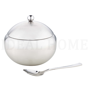 Bol distributeur de sucre de formes multiples Sucrier en acier inoxydable avec cuillère - Product Image 1