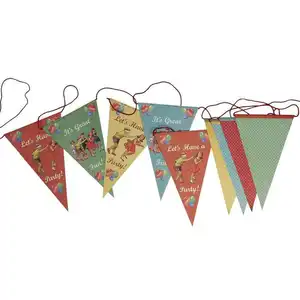 Huiyi Best Selling Quality Triangle Bunting flags Factory hot sales Cheap Fabric Flags Bunting