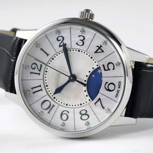 High-end Classic Automatic Night Day Sapphire Crystal Diamond Silver <b>Case</b> White Dial Black Leather Strap Ladies Luxury <b>Watch</b> - Product Image 2