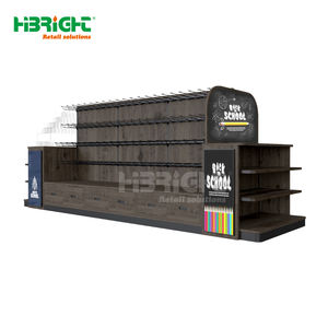 Estante de exhibición comercial de doble cara para trabajo pesado, conveniencia de supermercado, góndola, gabinete de papelería metálico para conveniente - Product Image 1