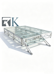 เวทีแบบพกพาสำหรับงานหนัก ทำจากอลูมิเนียมอัลลอยด์ พร้อมพื้นกระจกแบบกำหนดเอง สำหรับคอนเสิร์ต งานแต่งงาน และกิจกรรมกลางแจ้ง - Product Image 2