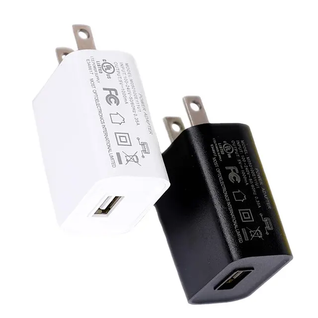 Hochwertiger universeller Reiseadapter 5V 1A ac dc USB-Ladegerät schwarz weiß 5 Watt US Steckerlader 5 Volt Netzteiladapter