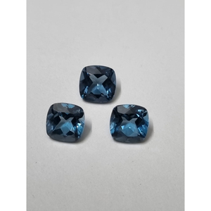 Topaze bleue de Londres naturelle, taille coussin 8 mm, pierre précieuse non montée, topaze bleue foncée facettée de qualité supérieure pour la création de bijoux - Product Image 6